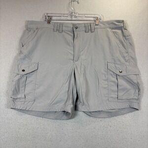 Duluth Trading Shorts Mens 46 Gray Relaxed Fit Cargo Stretch Hiking